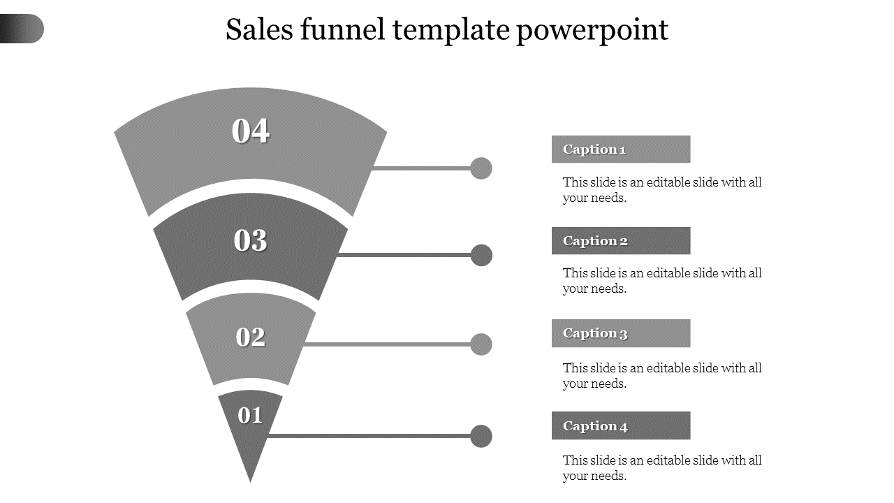 Free - Amazing Sales Funnel Template PowerPoint In Grey Color
